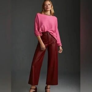 Maeve Red Faux Leather Pants - The Colette